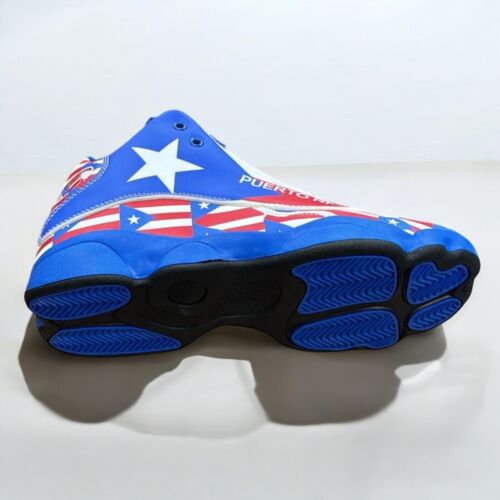 Puerto Rico Flag High-Top Athletic Sneakers for Men – Red, White, Blue Design - Picture 7 of 8