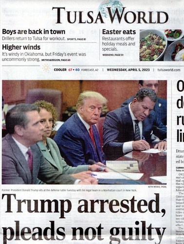 DONALD TRUMP INDICTED & ARRESTED Tulsa World (2) + USA Today (1) Newspapers 2023 - Picture 4 of 5
