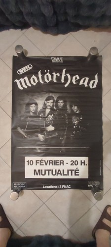 Authentique affiche concert Motorhead 10 février 1987 La Mutualité à Paris Rare - Imagen 2 de 2