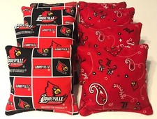 8 CORNHOLE BEAN BAGS LOUISVILLE CARDINALS PAISLEY CORN HOLE BAG TOSS GAME