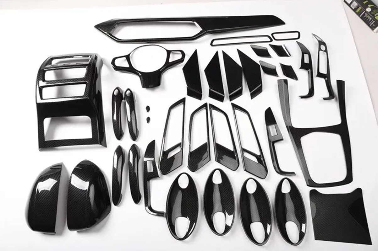 35PCS Black Carbon Fiber Car Interior Kit Cover Trim For BMW X5 2019