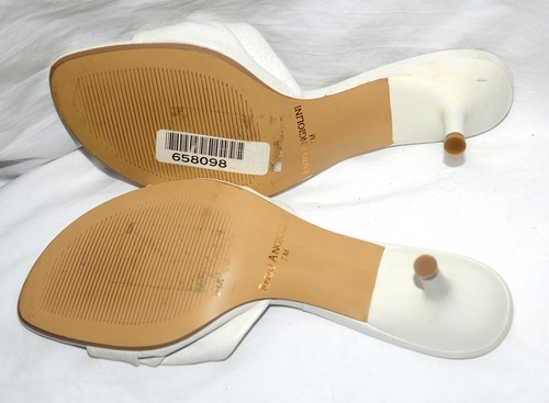 New Display Enzo Angiolini White leather Slides Sandals Shoes Beaded 7 - Picture 5 of 5