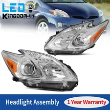 Pair Projector Headlights For 2012-2015 Toyota Prius Chrome Housing Headlamps
