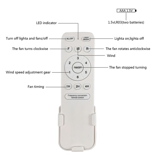 42" Farmhouse LED Ceiling Fan Light 5 Blades 6 Speeds Timer with Remote Control - Picture 12 of 12