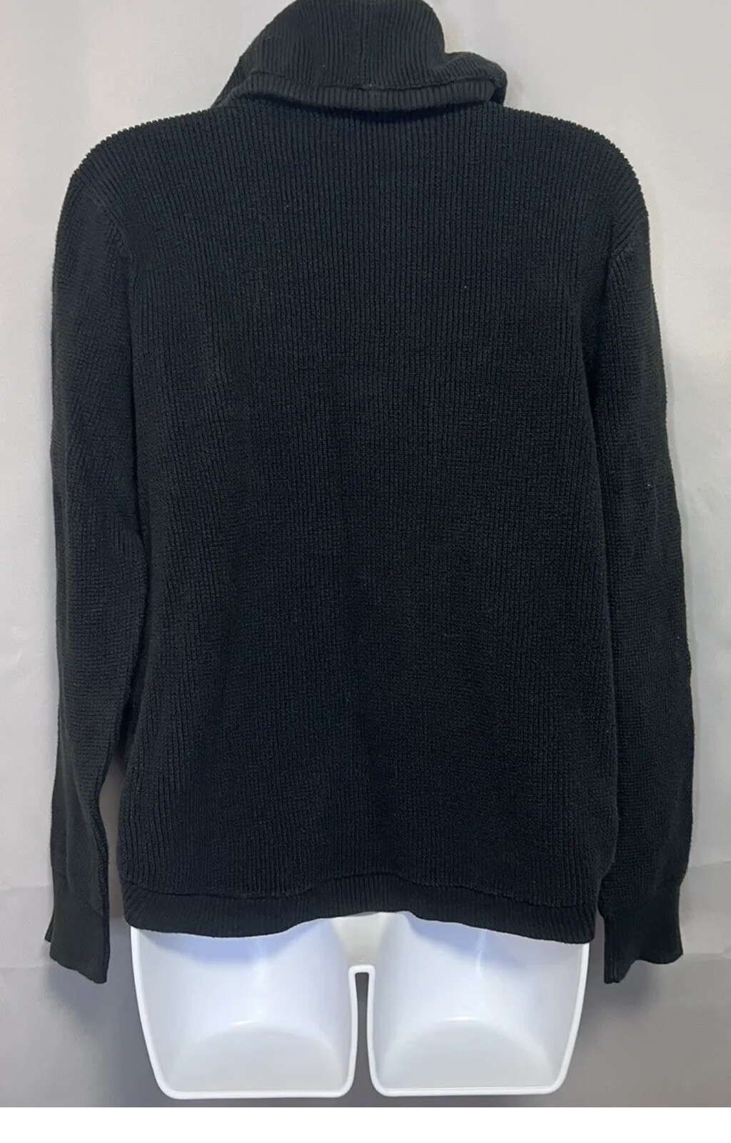 Lauren Ralph Lauren Women's Waffle Knit Funnel Neck Top 100% Cotton Black  XL thumbnail 2