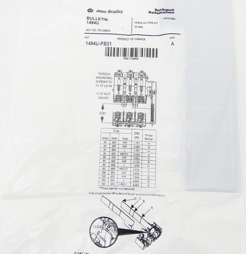 ALLEN-BRADLEY 1494U-F60 Sicherungsblock Ser.:A -neu/OVP- - Picture 6 of 6