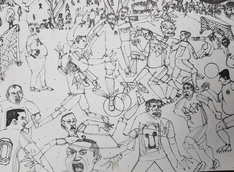 Gerardo GOMEZ Salvadorien encre sur papier ink on paper contreseing 23/30.5 cm - Photo 1/1