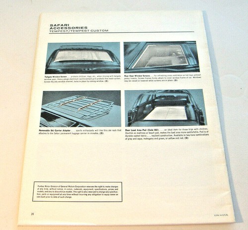 1964 ACCESSORI PONTIAC WIDE-TRACK ~ BROCHURE AUTO - Foto 2 di 12