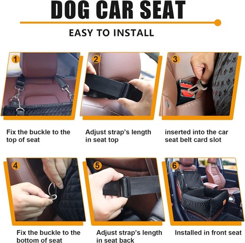 Dog Car Seat Pet Booster Seat for Medium Small Dogs Dog Seat Travel Bed Bed Dog - Picture 2 of 12