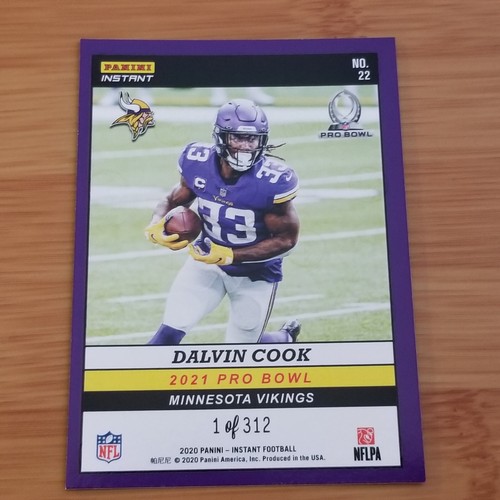 2020 Panini Instant Pro Bowl #22 Dalvin Cook Vikings SP/312 - Picture 2 of 2