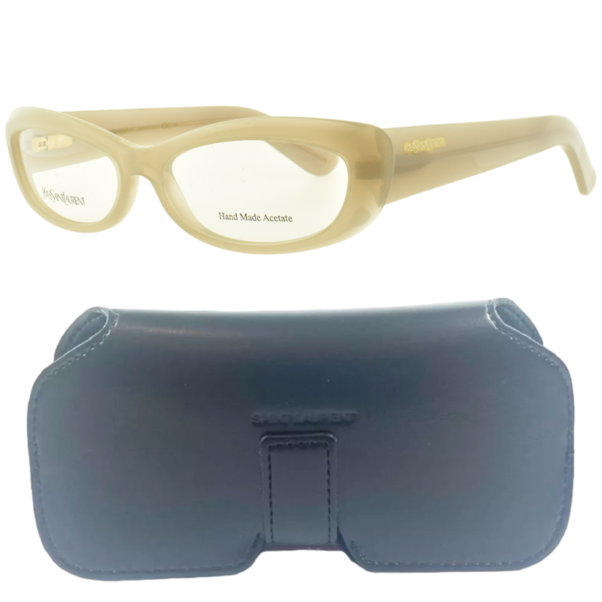 NEW!! YVES SAINT LAURENT YSL 6342 IWN Greige Grey Cat Eye 