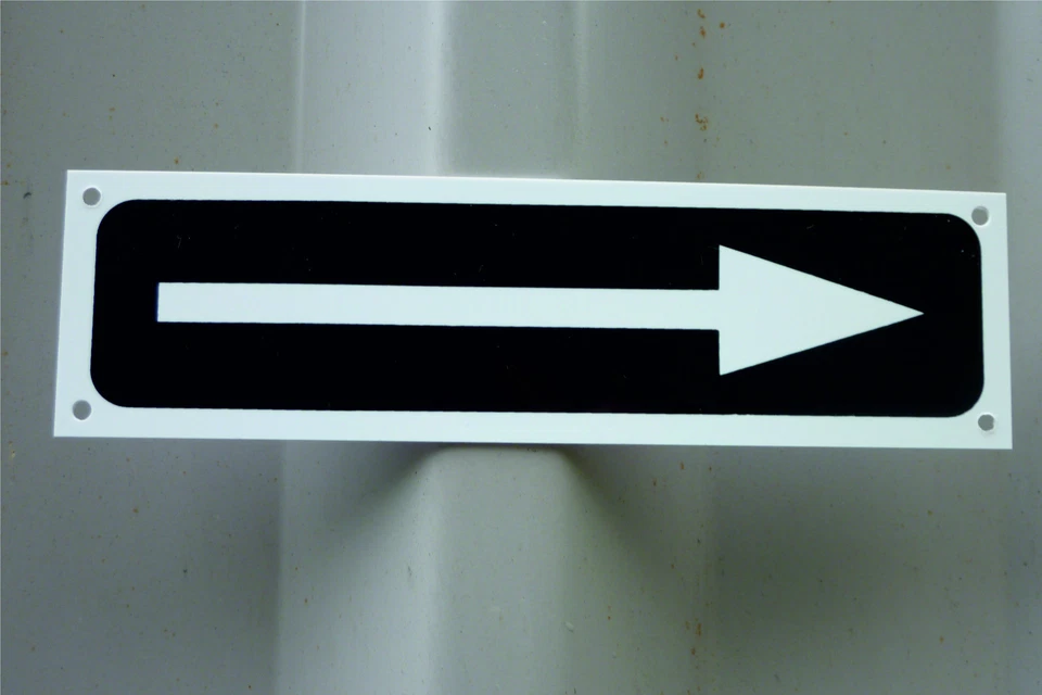 DIRECTIONAL ARROW sign or sticker entrance exit one way access pedestrian walk