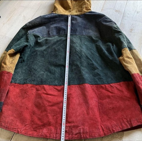 vintage fireman jacket leather multicolor size XL - Picture 5 of 9
