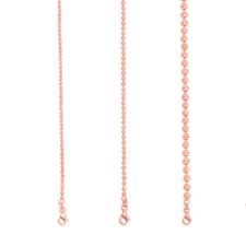 10K Rose Gold Solid 2mm-4mm Moon Diamond Cut Ball Bead Chain Necklace 16"- 30"