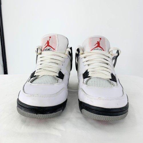 Nike Air Jordan Uomo Sneakers 4 Retro Flight Bianco Grigio Basso Retrò Tg 11 - Foto 2 di 18