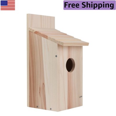Weather-Resistant Cedar Birdhouse with Slant Roof - Ideal for Bluebirds & Wrens