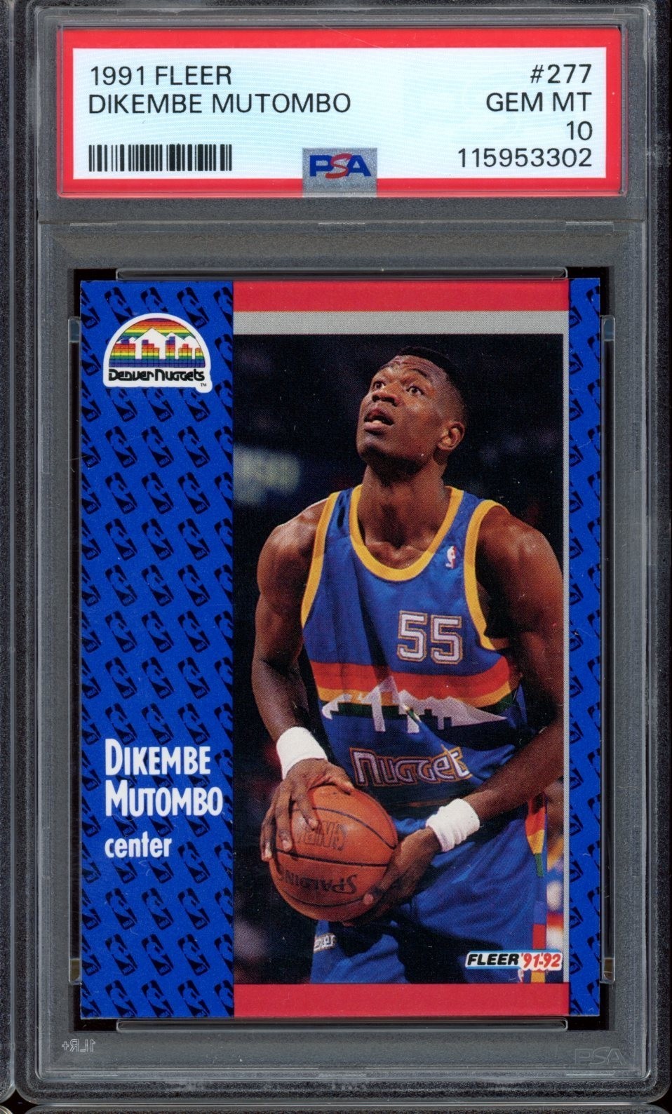 1991 Fleer Basketball #277 Dikembe Mutombo PSA 10