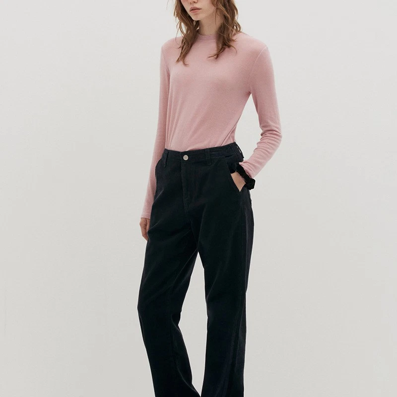 Para mujeres Informal Delgada Delgada Ftt Camisa Cuello Redondo Pullover Manga Larga Camiseta Prenda para el torso Foto 3 de 4