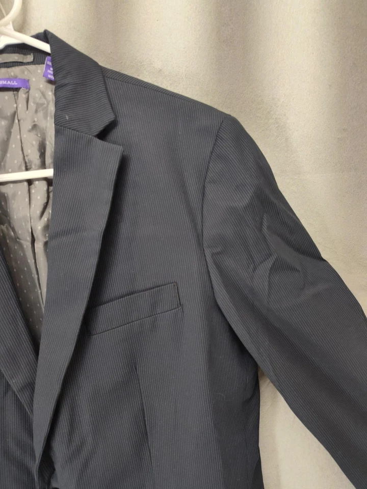 American Rag Blazer 男式小号细条纹西装夹克正式两个纽扣口袋 — 第 3/4 张图片