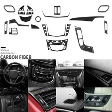 22Pcs Real Carbon Fiber Kits Full Interior Dash Trim For Cadillac CTS 2014-2019