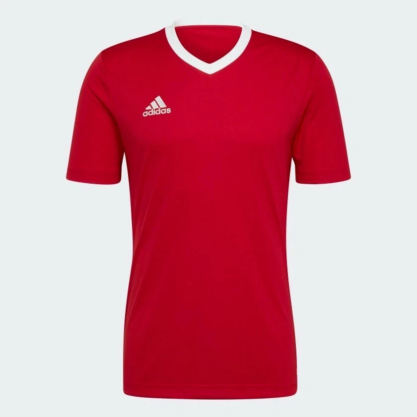 Adidas T-Shirt Mens Entrada 22 Football Jersey Red Teamwear Sports Top Taglia L