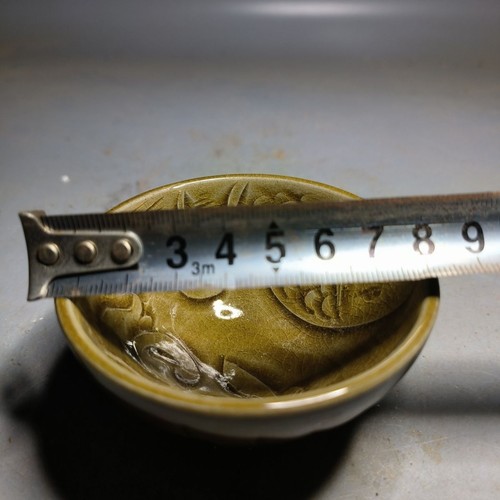Tazza da tè Yaozhou forno modello pesce antica porcellana collezione vecchia ceramica - Foto 8 di 9