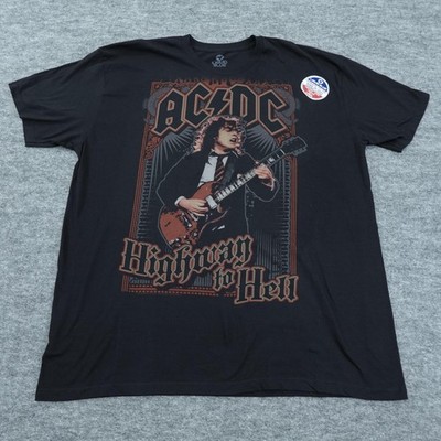 AC/DC Liquid Blue Shirt Mens 2XL Black Highway To Hell Angus Young Rock Band Tee