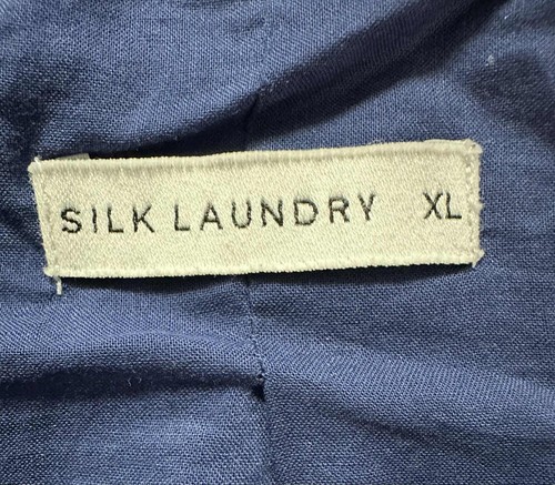 Silk Laundry Midnight Relaxed Blazer Size XL AU 14 US 10 Long Sleeved - Picture 14 of 15