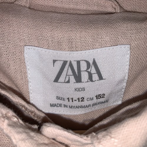 zara kids Linen jacket-size 11/12, Light Dusty Pink Sleeve 17”. Length 24. - Picture 2 of 11