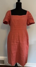 J.CREW Women's Linen Red Dress, Size 14