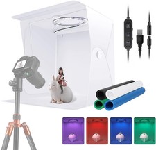 Studio set fotografico portatile - Neewer RGBWW Light Box con 84 LED e 4 sfondi