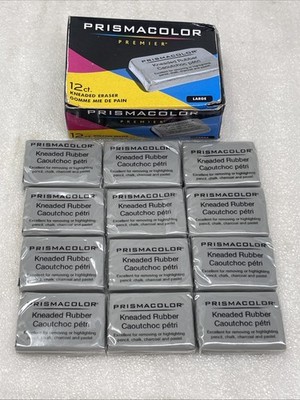 Box Of (12) Prismacolor Premier 70531 Kneaded Rubber Art Erasers, Large, New