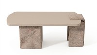 Beiger Couchtisch Aus Holz Rechteckig Modern Designer-Couchtisch Wohnzimmer