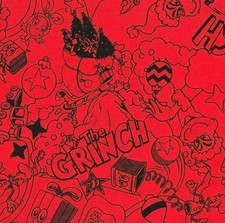 How The Grinch Stole Christmas Fabric 100 Cotton 1 yd BTY Red/Black Fast Ship