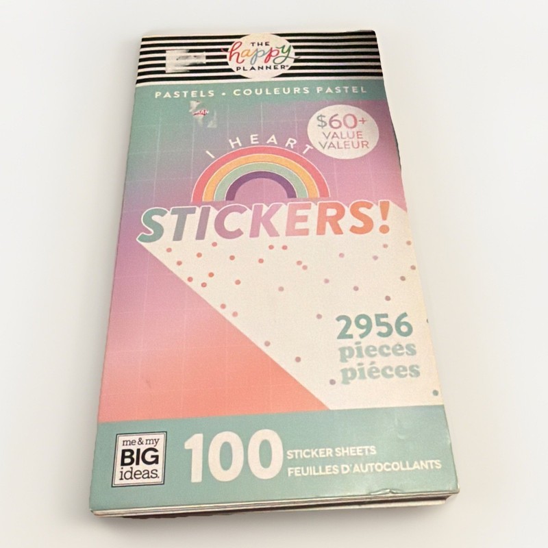 MAMBI Happy Planner Mega Sticker Book Pastels 10-15% used, some wear and tear. 