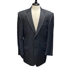 Jos A Bank Men s 41R Wool Suit Jacket Gray Pinstripe 2 Button Blazer Classic