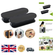 Elegant Black Door Handles - 2 Pack Self-Adhesive ABS for Easy Installation