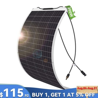 300W Flexible Solar Panel Mono 12V Portable Power Camping Home RV Battery Charge