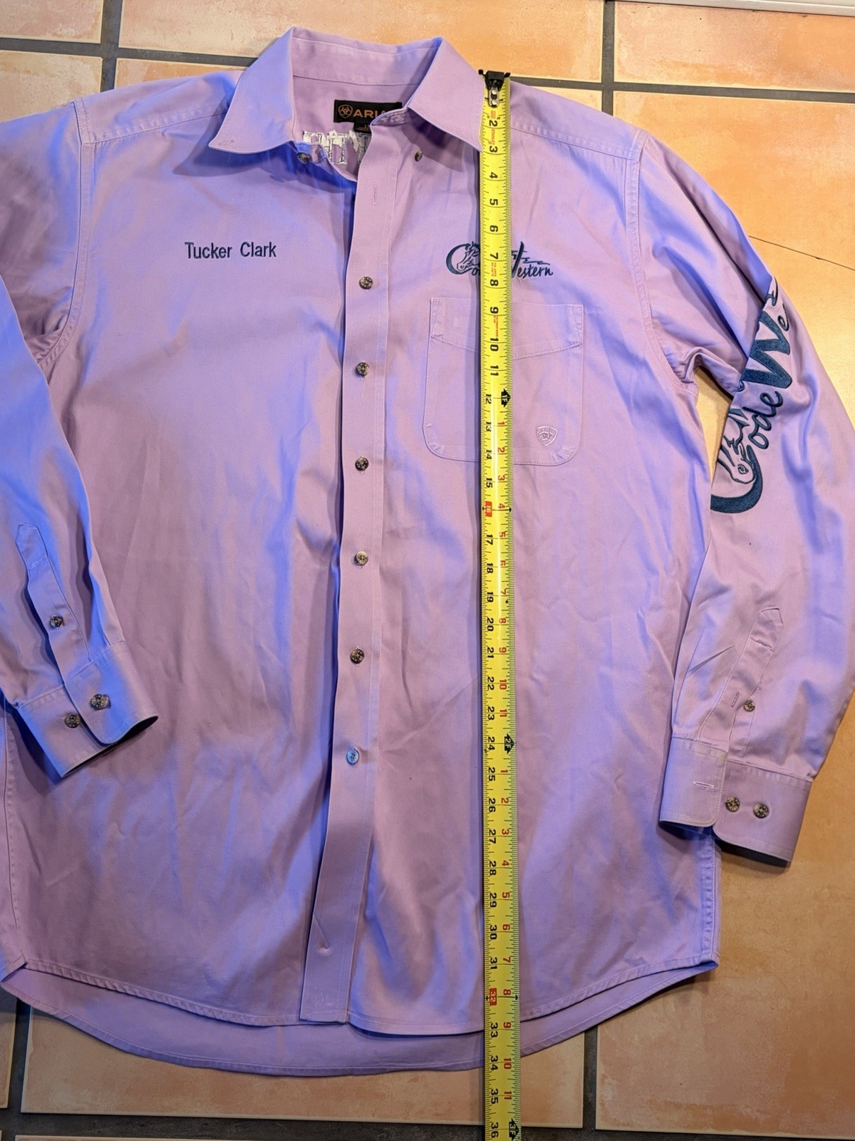 Ariat Pro “Code Western” Lavender Large Tall Butt… - image 5