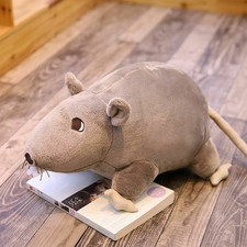 Soft Rat Plush Toy Cuddly Stuffed Doll Gift Black White Grey
