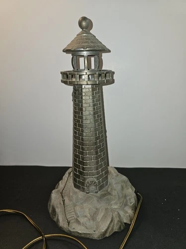 Antique Vintage Art Deco Figural Lighthouse Light House Table Lamp 14.25"T VTG