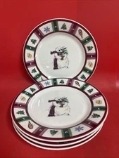 Pfaltzgraff Snow Bear Christmas Dinner Plates 11" Christmas Holiday Lot of 4