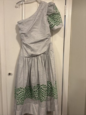 Tanya Taylor Magdalena 100% Cotton Dress Women's size 4 One Shoulder