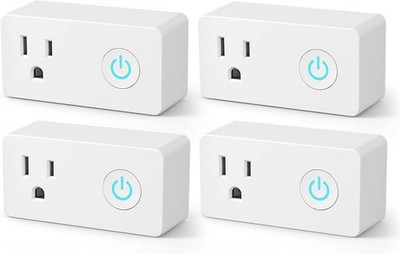Smart Plug Outlet 4-Pack: WiFi, Alexa & Google Assistant Compatible - Easy Setup