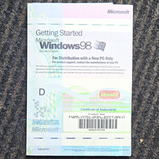 Microsoft Windows 98 Second Edition Getting Started Manual/COA OEM X04-15747