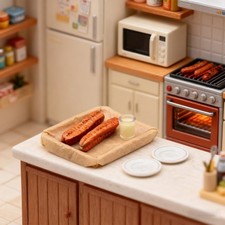 Miniature Chinese Street Model Figure Soymilk Fried Bread Kitchen Set