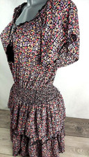Patrons of Piece Floral Frill Dress Short Sleeve Summer Dress MEDIUM