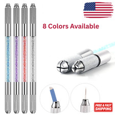 Manual Microblading Pen Double End Acrylic Crystal Tattoo Eyebrow Makeup Tool
