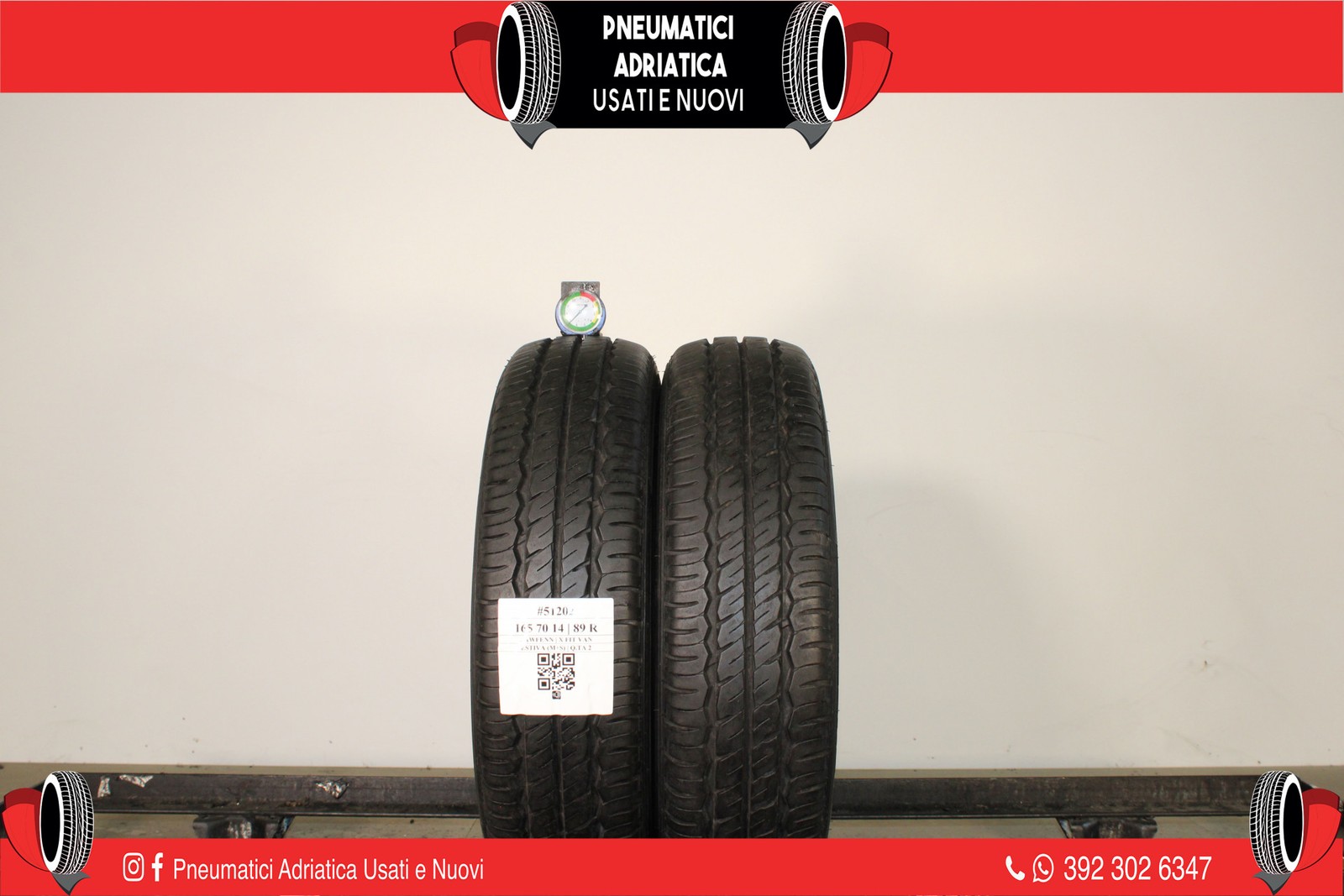 2 PNEUMATICI LAWFENN 165/70 R14C ESTIVE (M+S) GOMME USATE 85% - ADRIATICA