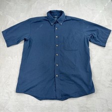 Lee Men's Navy Casual S/S Button-Down Shirt size Large